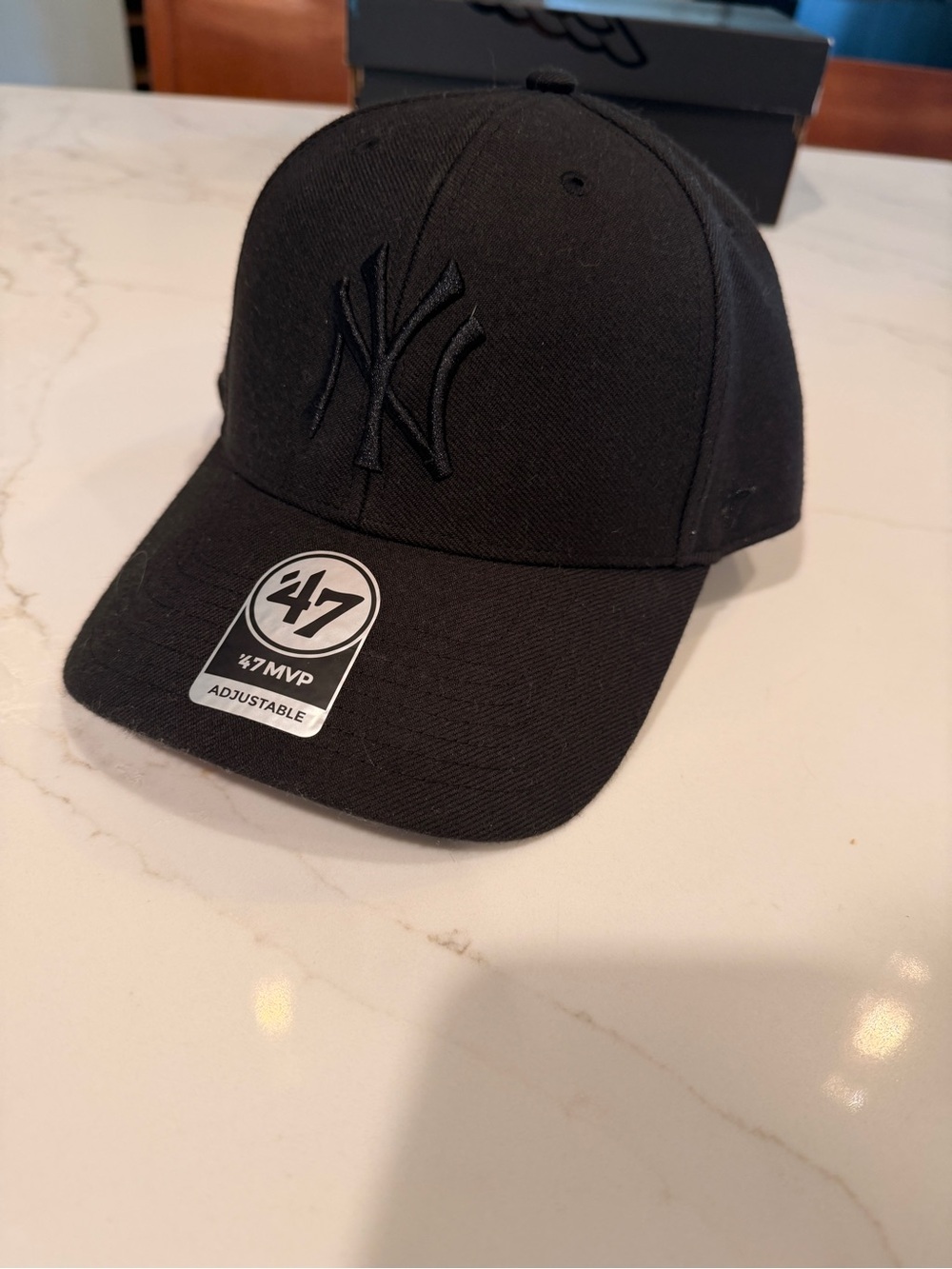 47 Black Embroidered Logo Men's Baseball Cap
